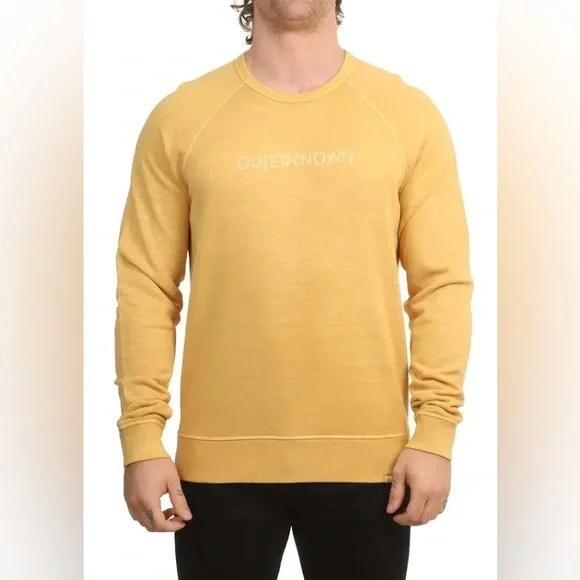 NWT Outerknown Sur French Terry Sweatshirt sz XL in Mustard Yellow - Picture 2 of 7